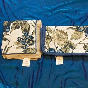 (Set of 2) Vtg USA Made Jacquard Floral Sham Set, 1 King 1 Euro